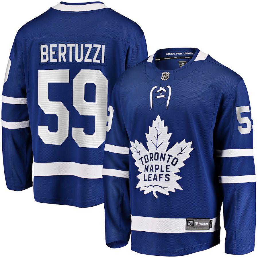 Men Toronto Maple Leafs #59 Tyler Bertuzzi Fanatics Branded Blue Home Breakaway NHL Jersey->nike air jordan->Sneakers